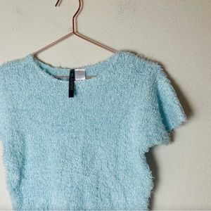 Blue Baby Crop Tee —  Sz S // Cozy, Soft